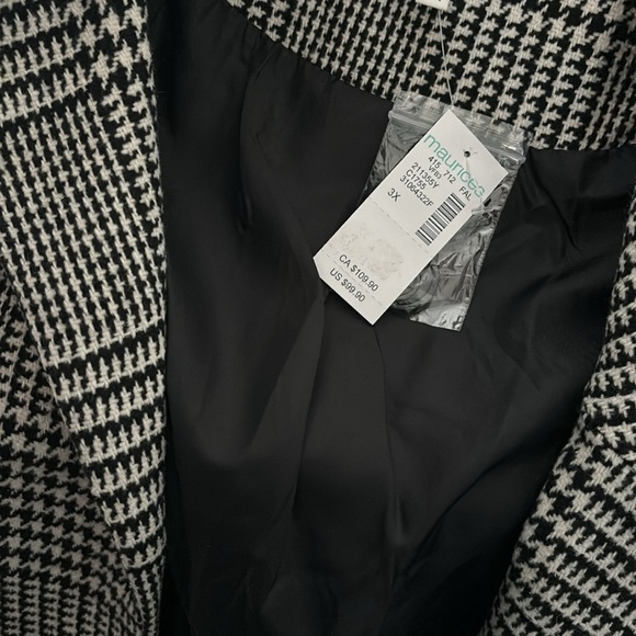 Womens Plus Size Maurice’s PeaCoat, 3X, Houndstooth - Picture 8 of 10
